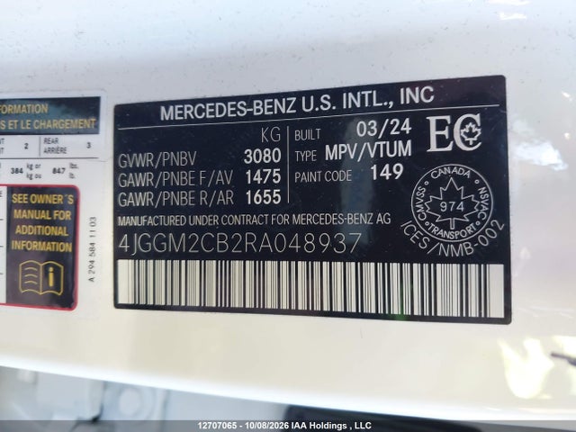 4JGGM2CB2RA048937 Mercedes-Benz Eqe 500 4matic