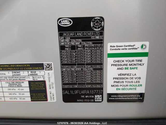 SAL1L9FU4RA187737 Land Rover RANGE ROVER SPORT