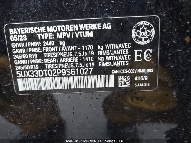 Продажа на аукционе авто 2023 Bmw X4 Xdrive30i, vin: 5UX33DT02P9S61027, номер лота: 12707081