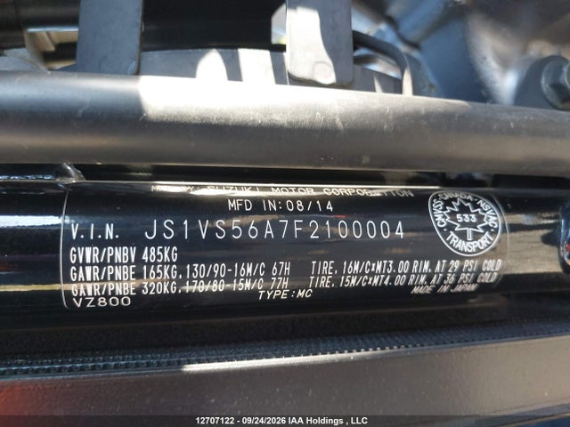 Suzuki VZ800 2015 JS1VS56A7F2100004 Image 13