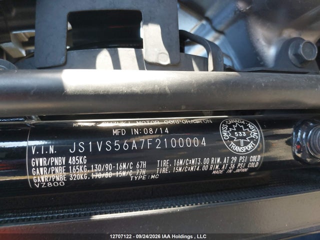Suzuki VZ800 2015 JS1VS56A7F2100004 Image 14
