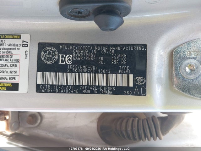 Aukcja sprzedaży 2009 Toyota Corolla Matrix, vin: 2T1KU40E79C115813, numer aukcji: 12707178