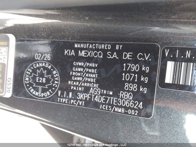 2026 Kia K4 Lx/lxs მანქანა იყიდება აუქციონზე, vin: 3KPFT4DE7TE306624, აუქციონის ნომერი: 12707183