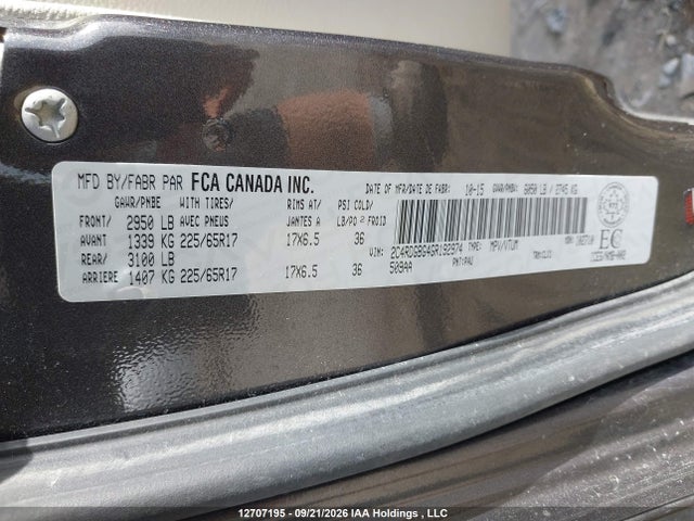12707195 :رقم المزاد ، 2C4RDGBG4GR192974 vin ، 2016 Dodge Caravan مزاد بيع