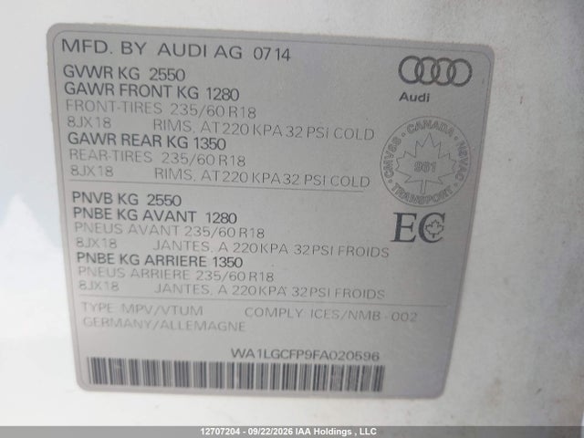 Audi Q5 Premium Plus 2015 WA1LGCFP9FA020596 Image 18