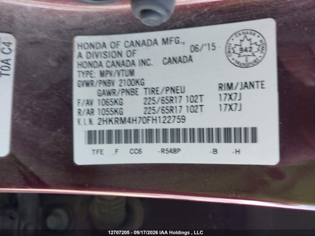 Honda Cr-v Ex-l 2015 2HKRM4H70FH122759 Image 18