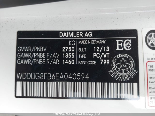 Aukcja sprzedaży 2014 Mercedes-benz S 550 4matic, vin: WDDUG8FB6EA040594, numer aukcji: 12707230
