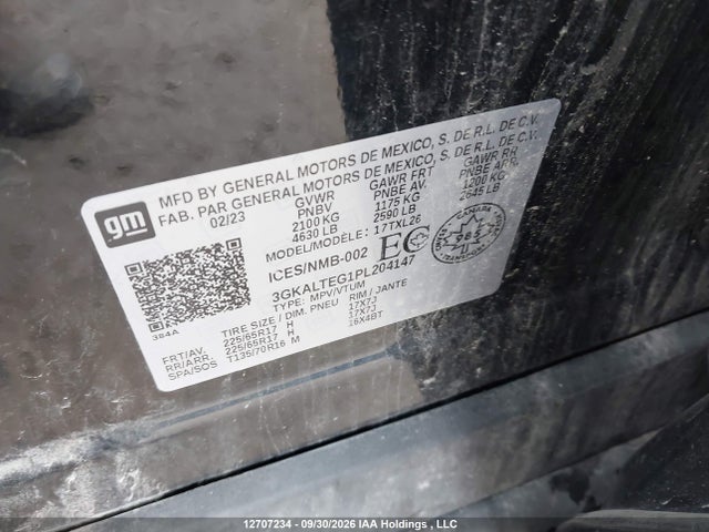Продаж на аукціоні авто 2023 Gmc Terrain Sle, vin: 3GKALTEG1PL204147, номер лоту: 12707234