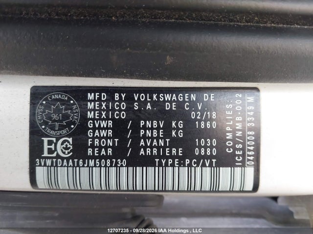 Aukcja sprzedaży 2018 Volkswagen Beetle 2.0 Tsi Dune, vin: 3VWTDAAT6JM508730, numer aukcji: 12707235