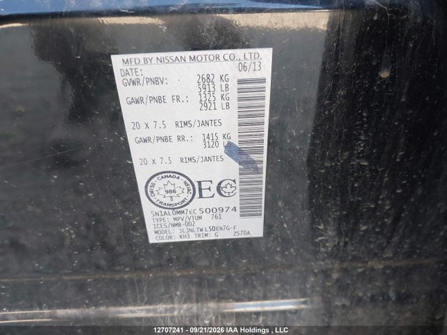 Продаж на аукціоні авто 2014 Infiniti Qx60, vin: 5N1AL0MM7EC500974, номер лоту: 12707241