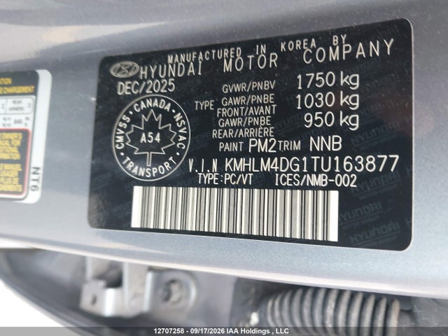 Aukcja sprzedaży 2026 Hyundai Elantra Sel Sport, vin: KMHLM4DG1TU163877, numer aukcji: 12707258