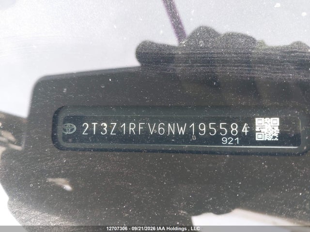 12707306 :رقم المزاد ، 2T3Z1RFV6NW195584 vin ، 2022 Toyota Rav4 Le مزاد بيع