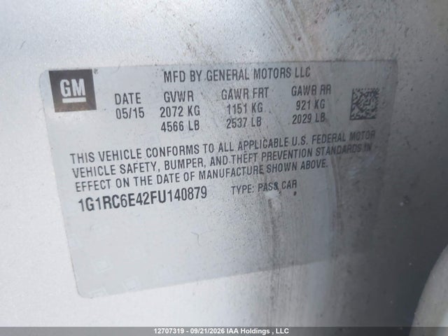 Chevrolet Volt 2015 1G1RC6E42FU140879 Image 9