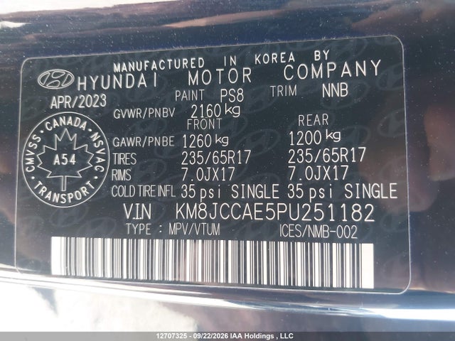 Hyundai Tucson 2023 KM8JCCAE5PU251182 Image 9