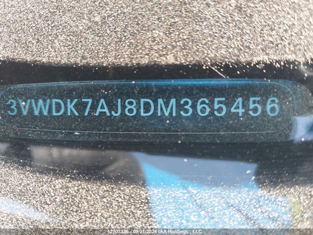 12707336 :رقم المزاد ، 3VWDK7AJ8DM365456 vin ، 2013 Volkswagen Jetta Se مزاد بيع