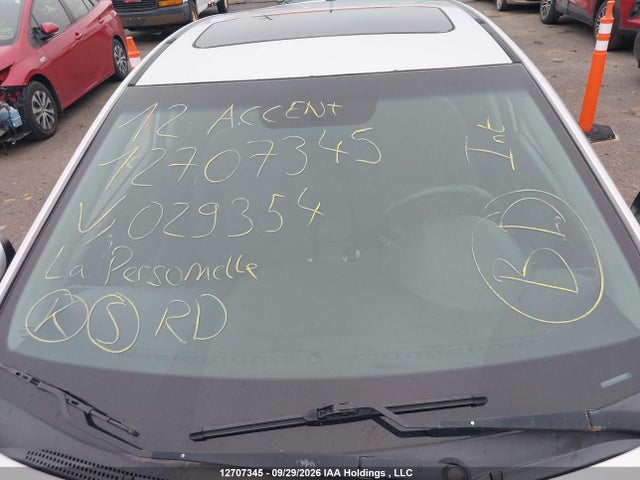 Aukcja sprzedaży 2012 Hyundai Accent Gls, vin: KMHCU5AE0CU029354, numer aukcji: 12707345
