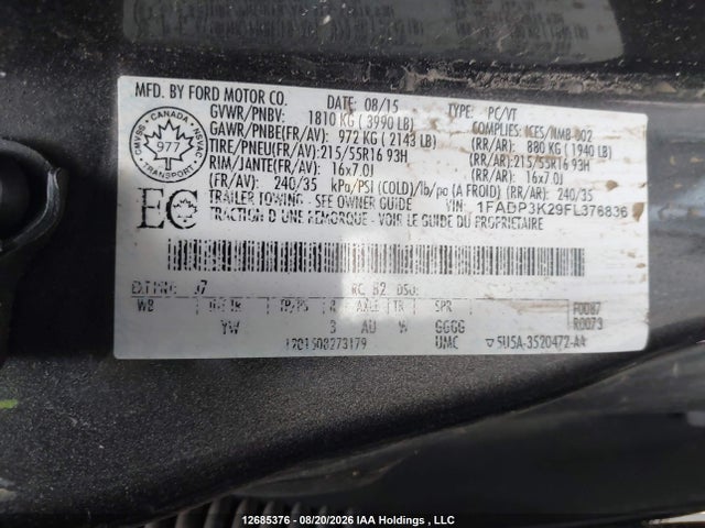 Ford FOCUS SE 2015 1FADP3K29FL376836 Image 18