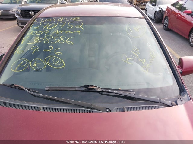 Продаж на аукціоні авто 2009 Hyundai Accent 25th Anniversary/gl/gls/l, vin: KMHCN45C29U308586, номер лоту: 12701752