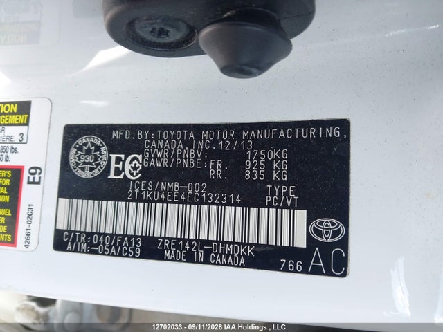 Toyota Matrix S 2014 2T1KU4EE4EC132314 Image 19