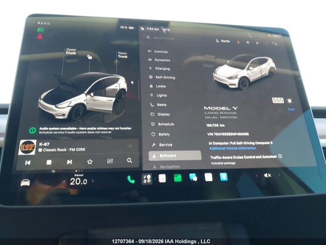 2022 Tesla Model Y Long Range მანქანა იყიდება აუქციონზე, vin: 7SAYGDEE5NF469395, აუქციონის ნომერი: 12707364