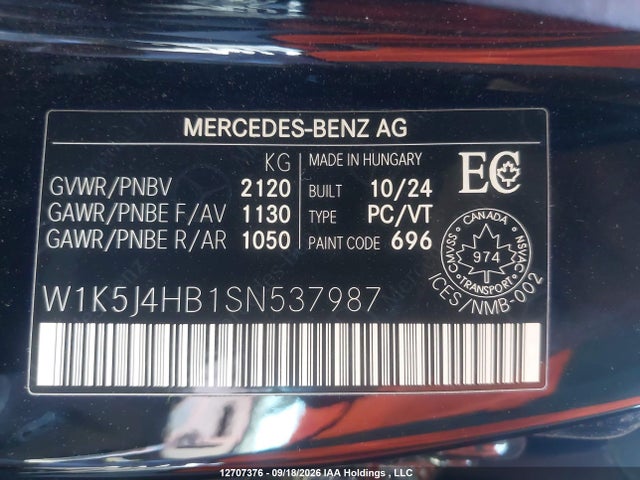 W1K5J4HB1SN537987 Mercedes-Benz CLA 250 4MATIC