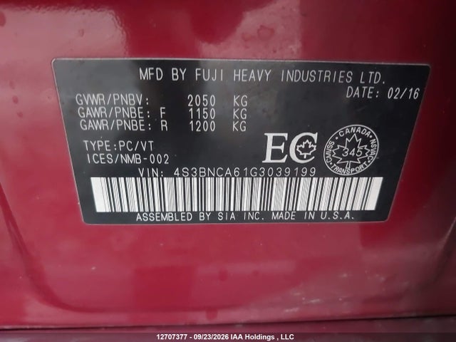 4S3BNCA61G3039199 Subaru Legacy 2.5i