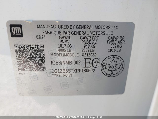 1G1ZB5STXRF180502 Chevrolet MALIBU LS