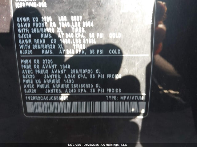 Volkswagen ATLAS SEL 2018 1V2RR2CA0JC555025 Image 9