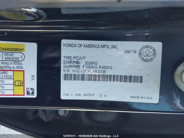 1HGCV2F36LA800135 Honda Accord Sport 2.0t