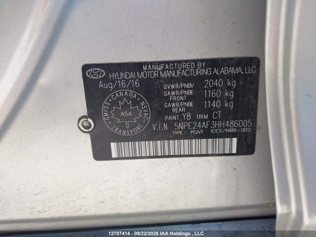 Hyundai SONATA GL 2017 5NPE24AF3HH486005 Image 19