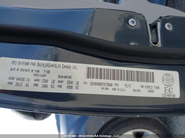 Aukcja sprzedaży 2007 Dodge Caliber Sxt, vin: 1B3HB48B87D579608, numer aukcji: 12707468