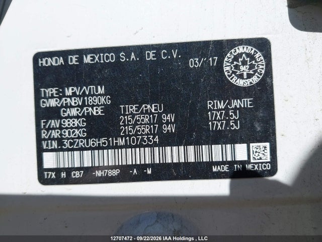 Honda HR-V 2017 3CZRU6H51HM107334 Image 18