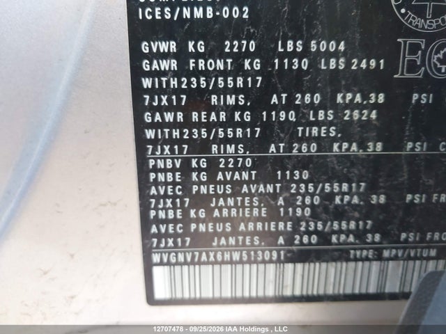 Продаж на аукціоні авто 2017 Volkswagen Tiguan Wolfsburg Edition, vin: WVGNV7AX6HW513091, номер лоту: 12707478