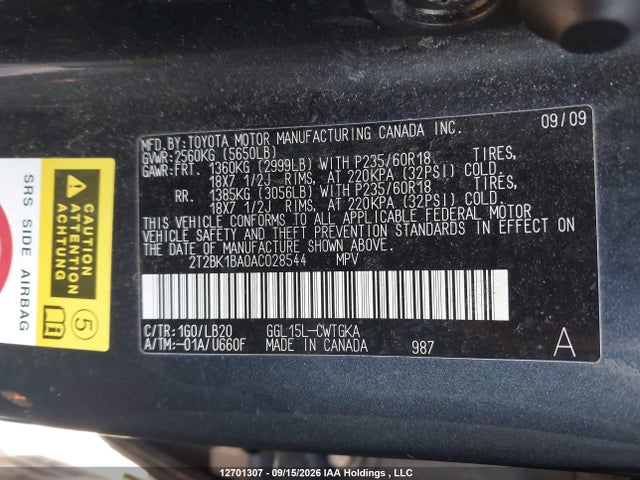 Aukcja sprzedaży 2010 Lexus Rx 350, vin: 2T2BK1BA0AC028544, numer aukcji: 12701307