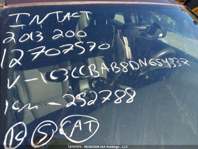 12707570 :رقم المزاد ، 1C3CCBAB8DN654337 vin ، 2013 Chrysler 200 Lx مزاد بيع
