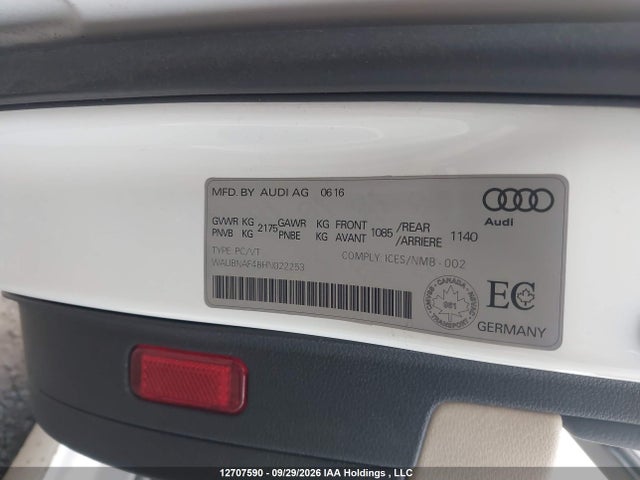 Aukcja sprzedaży 2017 Audi A4 Progressiv, vin: WAUBNAF48HN022253, numer aukcji: 12707590