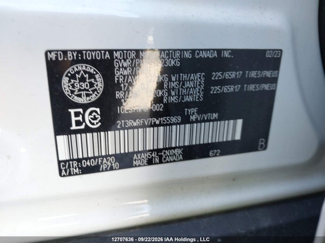 Toyota RAV4 2023 2T3RWRFV7PW155969 Image 9