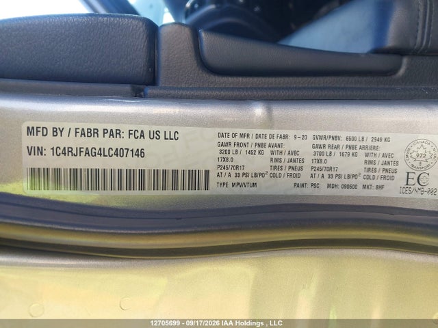 Jeep Grand Cherokee Laredo 2020 1C4RJFAG4LC407146 Image 9