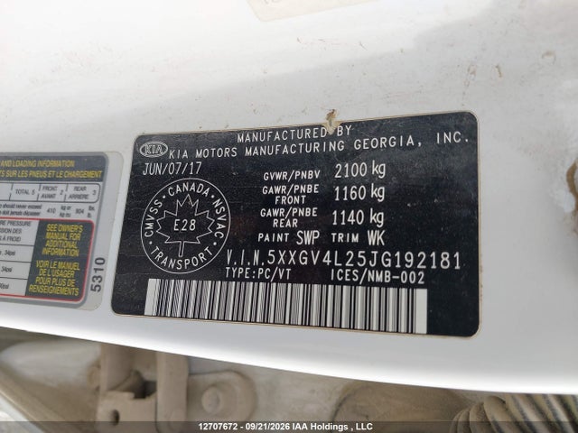 2018 Kia Optima მანქანა იყიდება აუქციონზე, vin: 5XXGV4L25JG192181, აუქციონის ნომერი: 12707672