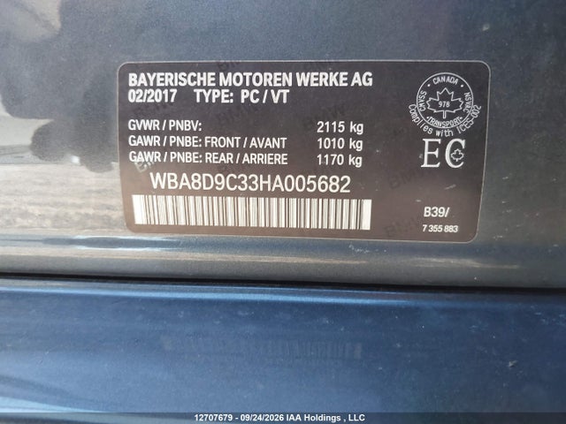 WBA8D9C33HA005682 BMW 330 XI