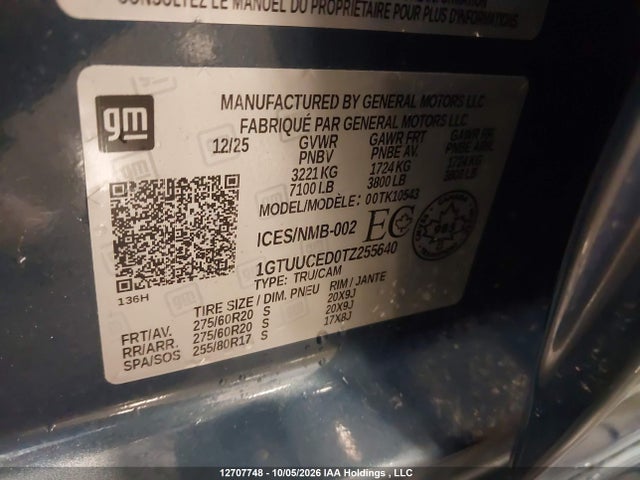 Продаж на аукціоні авто 2026 Gmc Sierra 1500 , Short Bed, Elevation, 4wd, vin: 1GTUUCED0TZ255640, номер лоту: 12707748
