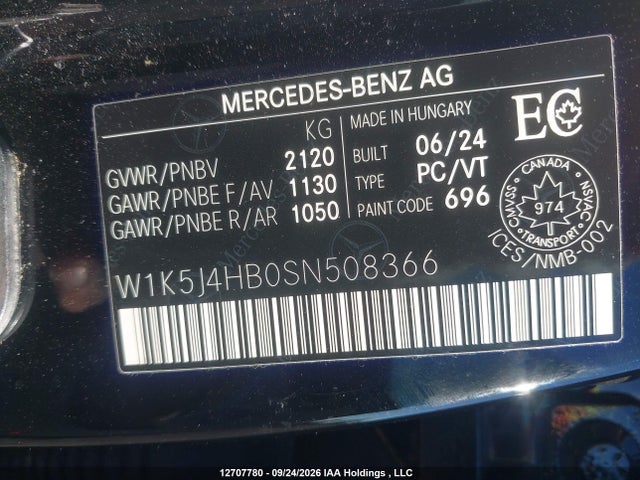 Продаж на аукціоні авто 2025 Mercedes-benz Cla 250 4matic, vin: W1K5J4HB0SN508366, номер лоту: 12707780