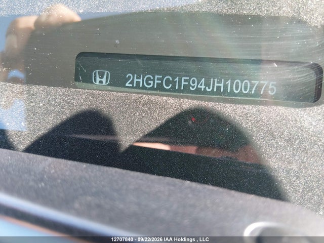 Продажа на аукционе авто 2018 Honda Civic Touring, vin: 2HGFC1F94JH100775, номер лота: 12707840