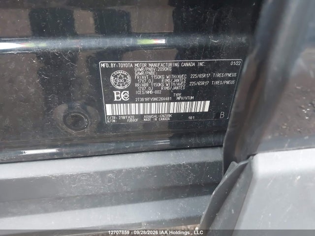 Продажа на аукционе авто 2022 Toyota Rav4 Le, vin: 2T3B1RFV9NC264481, номер лота: 12707859