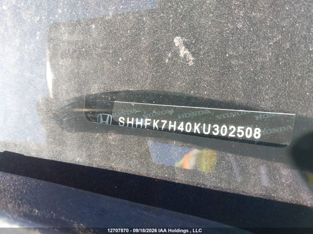 SHHFK7H40KU302508 Honda Civic Sport