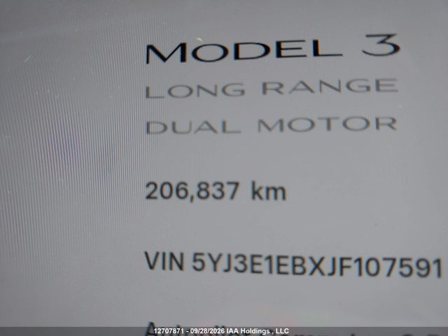 Tesla MODEL 3 2018 5YJ3E1EBXJF107591 Image 16