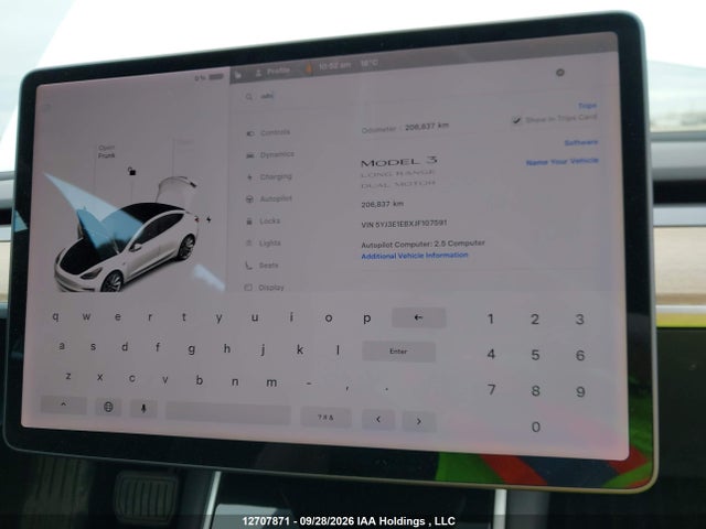 Tesla MODEL 3 2018 5YJ3E1EBXJF107591 Image 7
