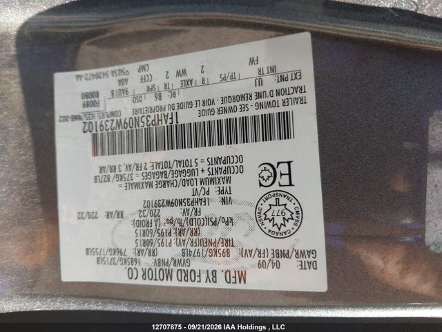 Продажа на аукционе авто 2009 Ford Focus Se, vin: 1FAHP35N09W239102, номер лота: 12707875