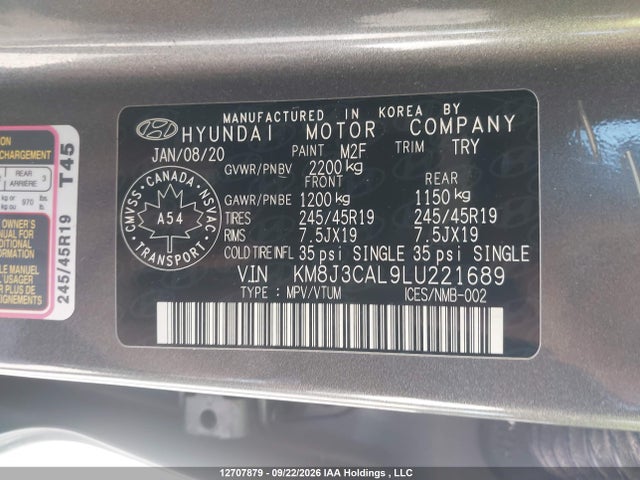 Hyundai Tucson Ultimate 2020 KM8J3CAL9LU221689 Image 20