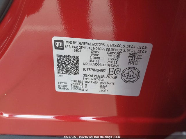 Aukcja sprzedaży 2023 Gmc Terrain Slt, vin: 3GKALVEG5PL263729, numer aukcji: 12707927